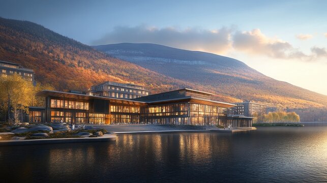 Scenic Mountain Resort with Lakeside Luxury Accommodations