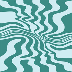 wavy lines abstract background. Trendy psychedelic retro style backdrop. Waves, swirl and twirl pattern. Twisted distorted vector texture.