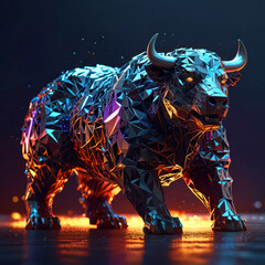 Abstract crypto bear and bull created with Generative Ai