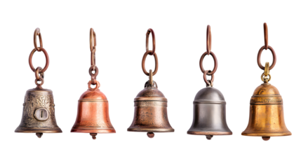 Collection of bells isolated on white background