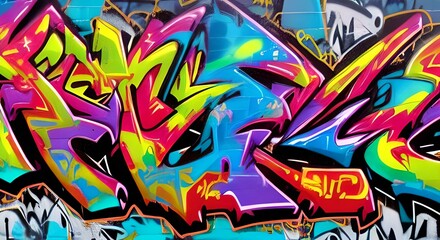 Obraz premium Abstract Graffiti Art with Bold Color Palette and Urban Aesthetics | 364