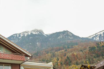 mountain village in the mountains, Switzerland.