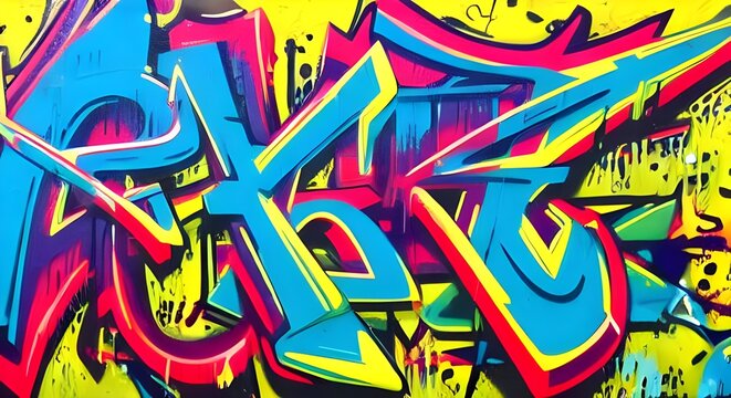 Abstract Graffiti Art with Bold Color Palette and Urban Aesthetics | 372