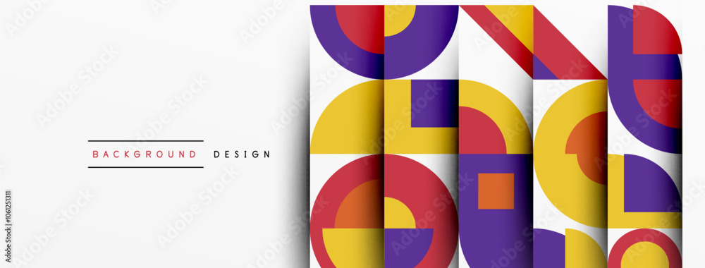 Aufkleber geometric design abstract background - circles squares