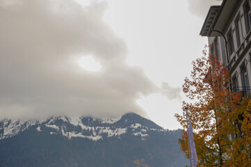 clouds over the mountains in Switzerland