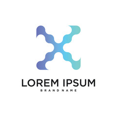 Initial letter X logo, abstract concept design. Premium Vector