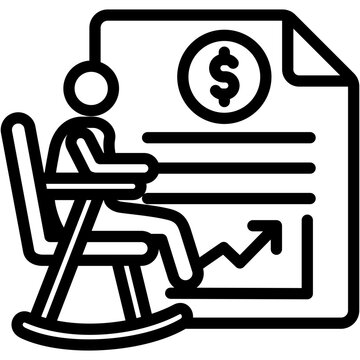 person rocking, reviewing financial document clip art preview