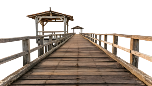 Empty wooden pier stretches into the darkness, inviting exploration.
 - Powered by Adobe