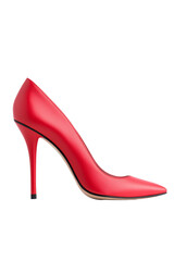 Elegant Red High Heel Shoe on Isolated Background