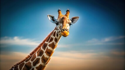 Fototapeta premium shocked giraffe with long stretched out neck
