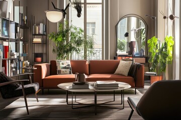 cozy modern living room interior concept