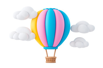 Fototapeta premium Colorful Hot Air Balloon with Clouds in Sky