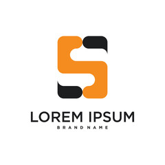 Initial letter S logo, abstract concept design. Premium Vector