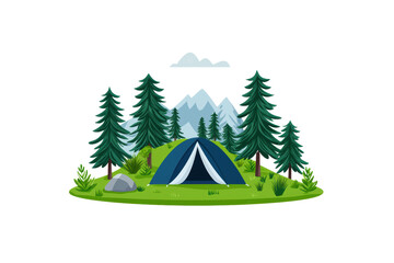 Obraz premium Peaceful Camping Scene in Nature