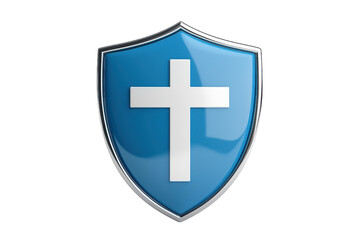 Obraz premium Shield with Christian Cross Concept for Protection