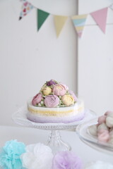 Birthday Wedding Celebration Dried Pollack Flower Cake Party Table