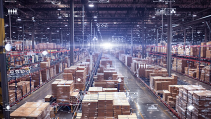 A futuristic automated warehouse concept.