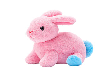 Cute Pink Plush Rabbit with Blue Accents