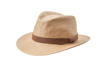 Stylish Straw Hat with Brown Band for Summer Wear