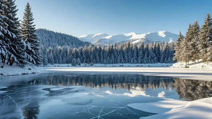 Obraz premium landscape with lake mountains