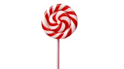Christmas candy cane red and white striped square isolated on white background 