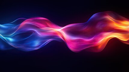 Obraz premium abstract background with glowing lines in purple and orange, smoke like wave in purple, blue, red, and pink on dark background