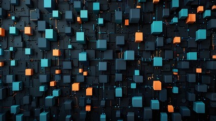 Abstract geometric technological background. Vector creative design. Generative AI