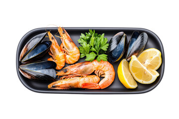 Fresh Seafood Platter with Lemon and Herbs