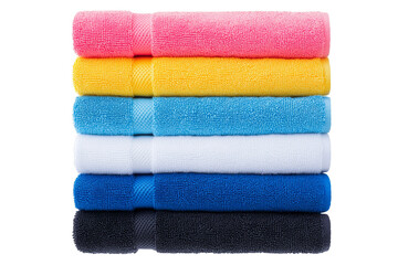Colorful Towels Stacked for Home or Spa Use