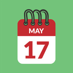 May 17 Calendar icon vector illustration.
