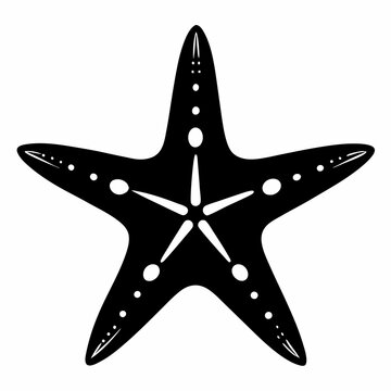 recommend clip art: Starfish vector black silhouette illustration on white background