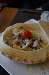Cream cheese pane pasta