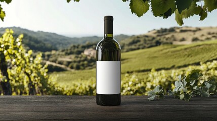 Fototapeta premium wine bottles in vineyard