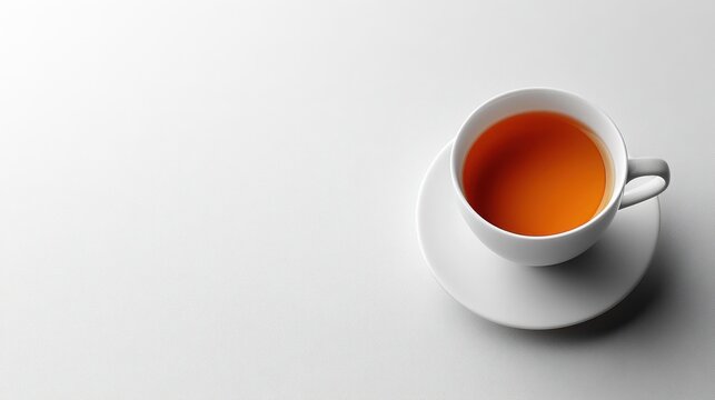 Cup of tea on a saucer on a table