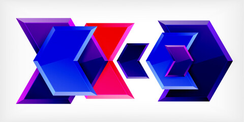 Vector 3d arrow techno design template