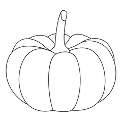 Vegetable pumpkin. Vector. Autumn pumpkin symbol for Halloween or Thanksgiving. Flat design. Orange pumpkin silhouette on white background