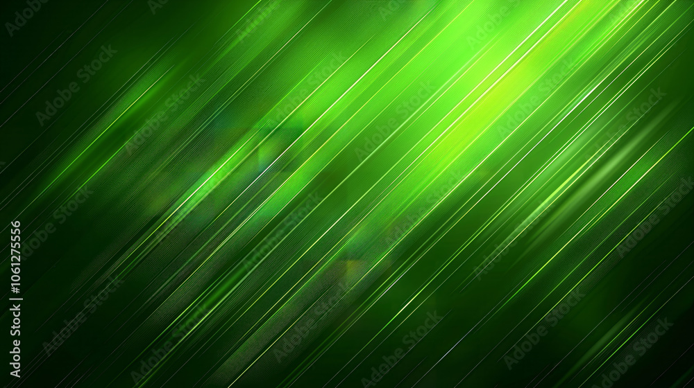 Poster the artwork features a dynamic display of vibrant green tones with diagonal lines creating a sense o