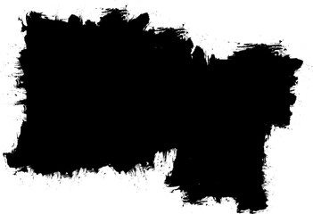 black ink brushed painting banner label grunge graphic element
