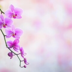 Naklejka premium Vibrant Pink Orchid Petals in Soft Background