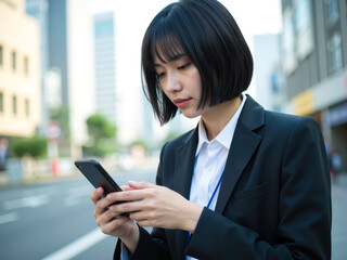 就活をする女子大生。Generative AI