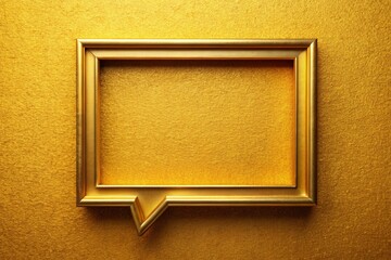 Low Light Frame Speech Bubble Gold Background AI Photo
