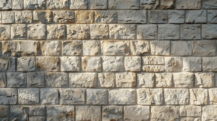 Photograph of a vertically divided light-colored brick wall in interior design