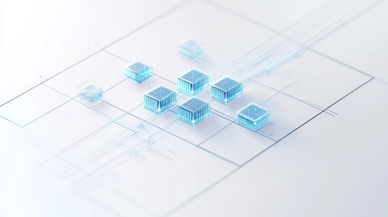 Abstract Blue Technology Network Concept