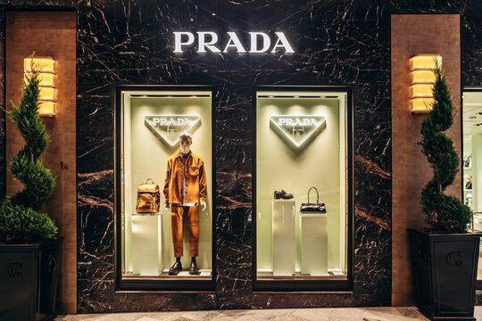 Bologna, Italy - October 6, 2024: Prada boutique in the Galleria Cavour in Bologna