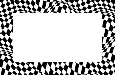 Abstract square grid pattern isolated on checkerboard background.