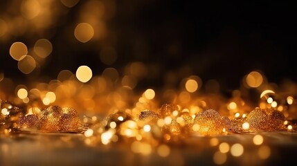 Sparkling Golden Bokeh Light Background