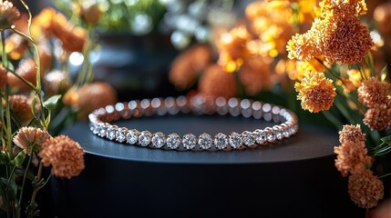 Elegant Jewelry Presentation with Floral Accents