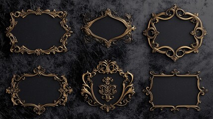 25.Ornamental Label Frames. Set of Luxury Vintage Frames, Collection of Retro Labels, Royal Wedding Insignia, Sale Sticker or Invitation Card