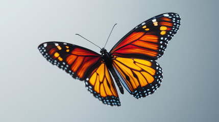 Obraz premium Vibrant Monarch Butterfly in Flight