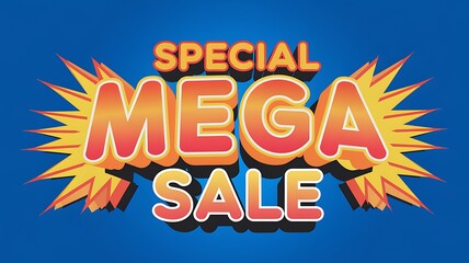 Fototapeta premium 3D Special Mega Sale Banner with Exploding Starburst
